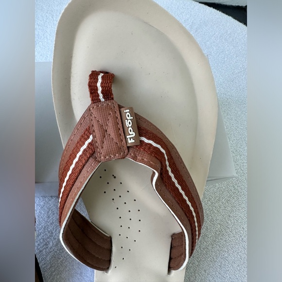 Floopi Zoey NWOT Sandals Thongs Size 11 Flip Flop Brown Tan - Picture 4 of 12